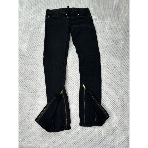 D Squared Jeans Womens 40 Black Skinny Ankle Zip Button Fly Low Rise - Picture 6 of 12